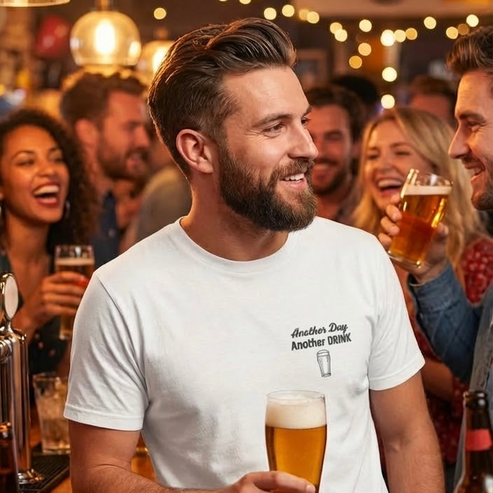 Another Day Another Drink T-Shirt | Funny Minimalist Beer Lover Tee